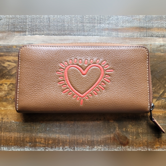 Coach Handbags - Coach x Keith Haring "Heart" Long Wallet. Beautiful and Hard To Find!